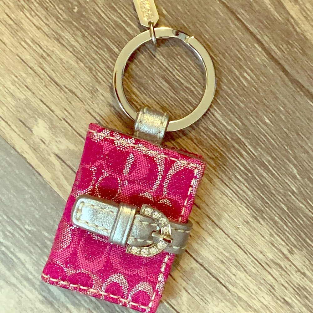 NEW Coach photo frame keychain w Coach dust bag